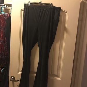 Matte velvet bell bottom leggings plus size